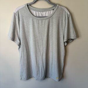Cotopaxi Top Womens Extra Large Gray WhiteCrew Neck Tee‎ Open Back Short Sleeve